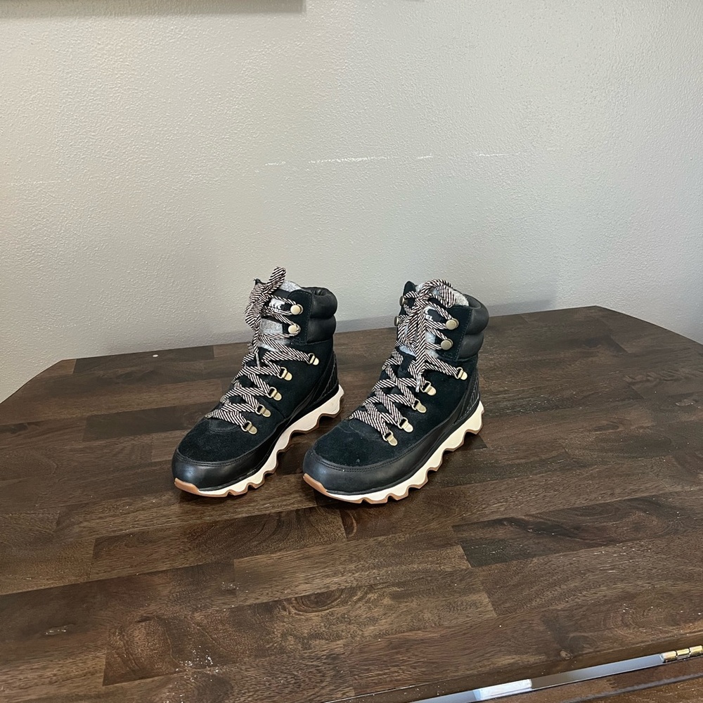 Sorel Black and White Hiking Boots